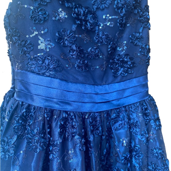 NWT Girls sz 16 AMERICAN PRINCESS DRESS SEQUIN SOUTACHE SAPPHIRE tie back - Picture 11 of 16